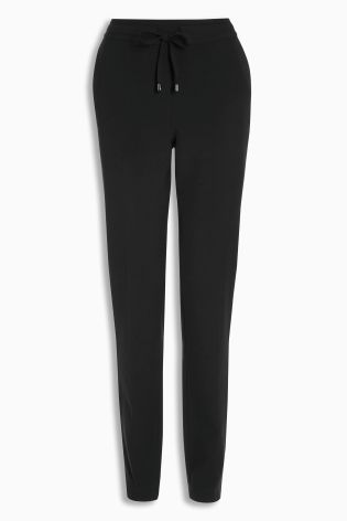 Black Workwear Tapered Trousers